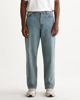 Felix - Jean denim coupe ample selvedge délavage bleu