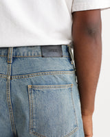 Felix - Jean denim coupe ample selvedge délavage bleu