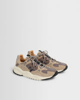 Flower Mountain – Yamabushi Sneaker aus beigem und grauem Rindswildleder