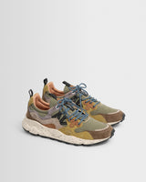 Flower Mountain - Braune und cognacfarbene Wildleder- und Nylon-Yamano 3 Turnschuhe