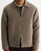 Heath - Veste en bouclé de laine mélangée écru