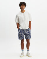 Kurt - Blue And Ecru Floral Jacquard Shorts