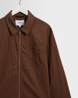 Lytton – Braun zerknittertes Nylon-Overshirt