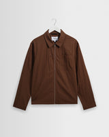 Lytton – Braun zerknittertes Nylon-Overshirt