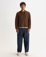Lytton – Braun zerknittertes Nylon-Overshirt