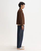 Lytton – Braun zerknittertes Nylon-Overshirt