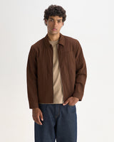 Lytton – Braun zerknittertes Nylon-Overshirt