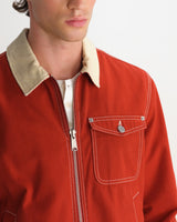 Mason – Arbeitsjacke aus aufgerautem Canvas in Rot