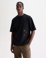 Milton - T-shirt en coton biologique avec logo en filigrane marine et or