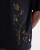 Milton - T-shirt en coton biologique avec logo en filigrane marine et or