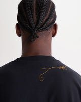 Milton - T-shirt en coton biologique avec logo en filigrane marine et or