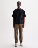Milton - T-shirt en coton biologique avec logo en filigrane marine et or