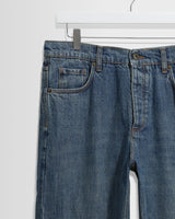 Russell – Straight-Fit-Jeans aus Selvedge-Denim in Mid Blue Wash