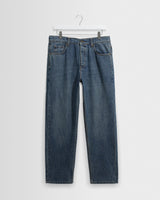 Russell – Straight-Fit-Jeans aus Selvedge-Denim in Mid Blue Wash
