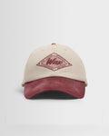 Spencer - Casquette de sport en coton écru et bordeaux à badge