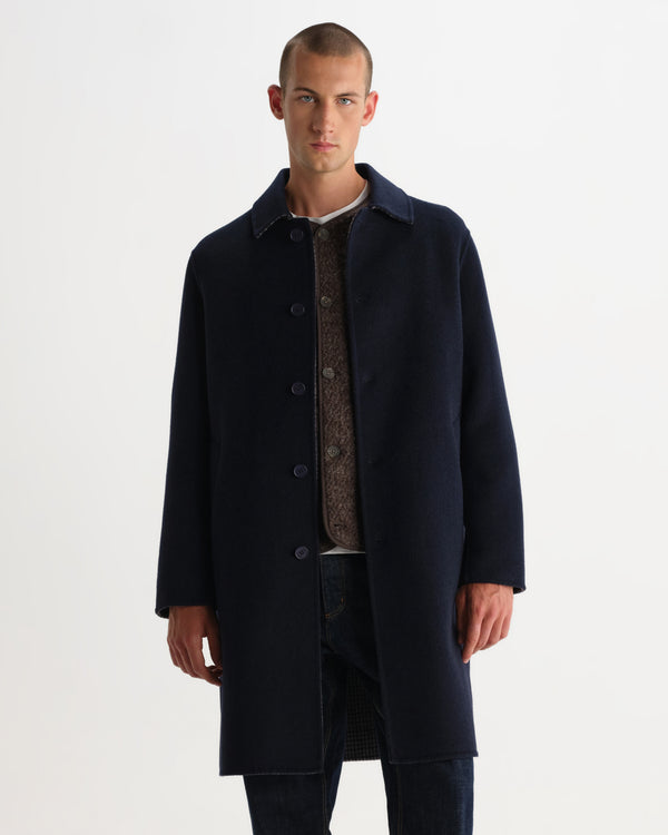 Stan - Manteau court double face marine