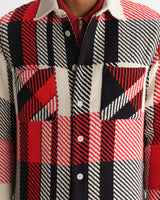 Whiting - Ecru And Red Camden Tempo Check Overshirt