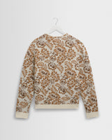 wax london men's Alban - Natural And Brown Floral Textured Jacquard Cardigan