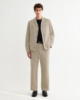 wax london men's Aldred - Natural Linen-Cotton Revere Overshirt