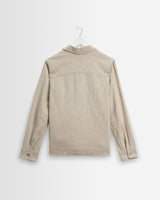 wax london men's Aldred - Natural Linen-Cotton Revere Overshirt