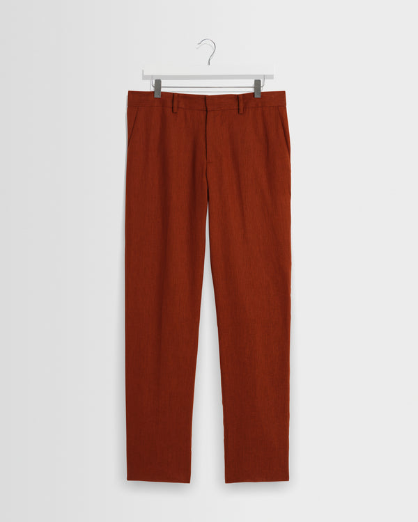 wax london men's Alp - Rust Linen Trousers