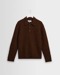 Ashford – Braunes flauschiges Woll-Poloshirt