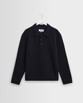 Ashford – Fluffy-Woll-Poloshirt Marineblau