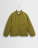 wax london men's Astro - Khaki Green Cotton Nylon Jacket