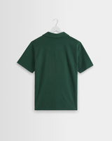 wax london men's Atwood - Dark Green Textured Organic Cotton Polo Shirt