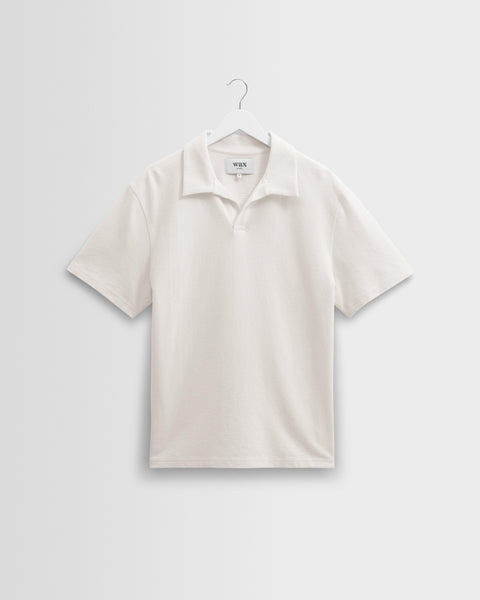 Atwood – Poloshirt aus strukturiertem Bio-Baumwoll-Gewebe in Ecru