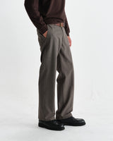 wax london men's Bayham - Brown Micro Puppytooth Trousers