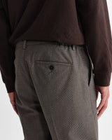 wax london men's Bayham - Brown Micro Puppytooth Trousers