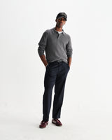 wax london men's Bayham - Navy Wool Blend Pinstripe Trousers