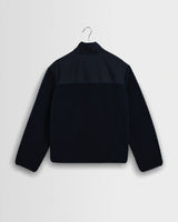 wax london men's Beven - Dark Navy Technical Fleece