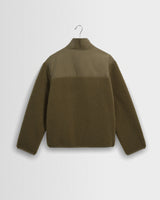 wax london men's Beven - Khaki Green Technical Fleece