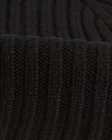 wax london men's Brook - Black Single Rib Wool Beanie