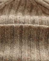wax london men's Brook - Natural Donegal Single Rib Wool Beanie