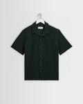 Clayland - Chemise texturée gaufrée à manches courtes vert bouteille