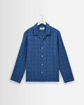 Corey - Chemise en coton à carreaux Dobby bleu