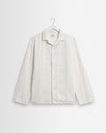Corey - Chemise en coton à carreaux Dobby blanc cassé