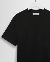 wax london men's Dean - Black Textured Organic Cotton T-Shirt