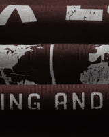 wax london men's Dean - Brown And Off-White Globe Graphic Cotton T-Shirt