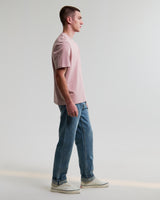 wax london men's Dean - Dusty Pink Textured Organic Cotton T-Shirt