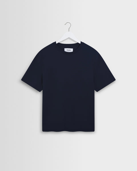 Dean – Strukturiertes T-Shirt aus Bio-Baumwolle in Marineblau
