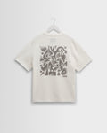 Dean – Baumwoll-T-Shirt mit 90er-Jahre-Doodle-Grafik in Off-White und Anthrazit