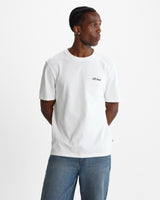 wax london men's Dean - Off-White And Multi Leaf Embroidery T-Shirt
