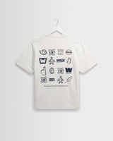 wax london men's Dean - Off-White And Navy Retreat Grid T-Shirt