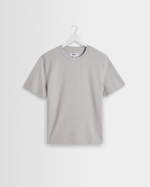 Dean - Tee-shirt en coton biologique texturé gris clair