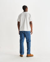 wax london men's Dean - White Textured Organic Cotton T-Shirt
