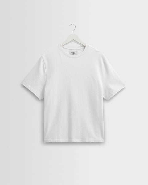 Dean – Strukturiertes T-Shirt aus Bio-Baumwolle in Weiß
